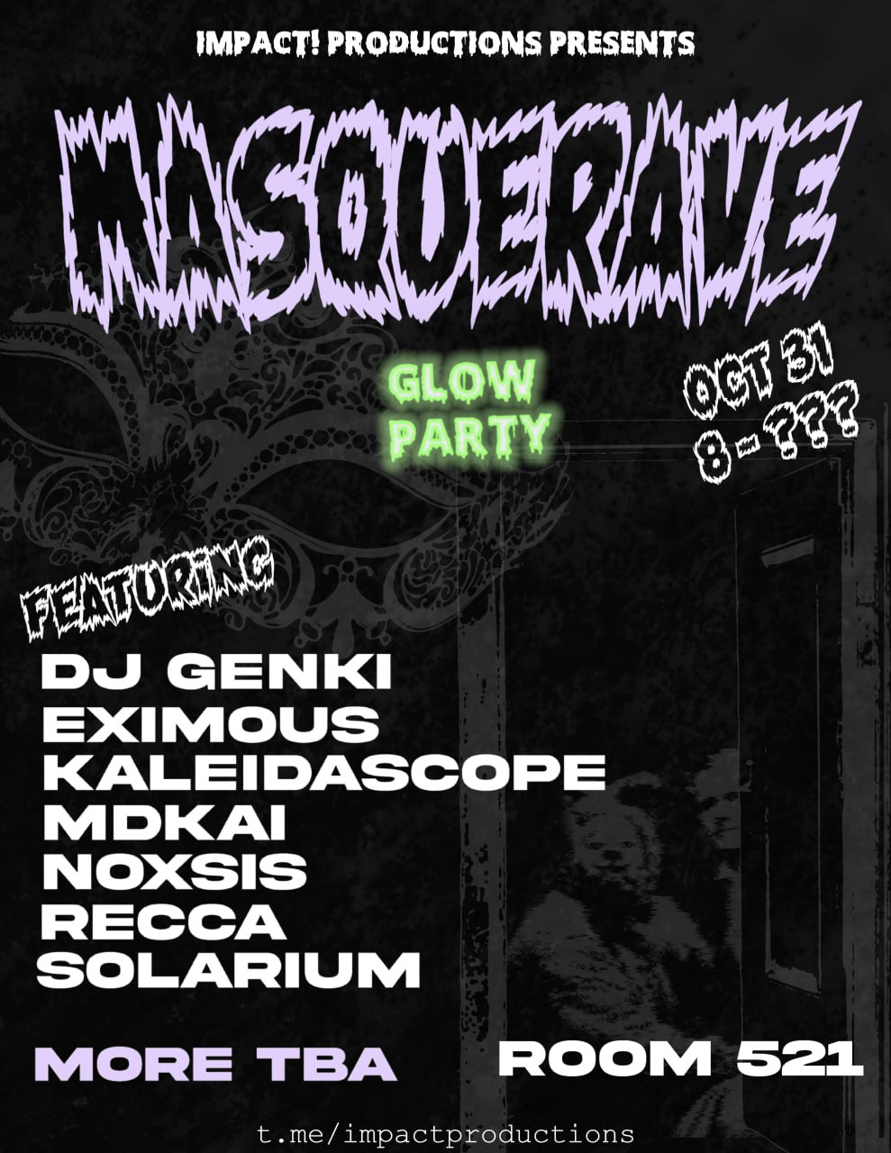 MASQUERAVE AT BIGGEST LITTLE FURCON BY IMPACT! PRODUCTIONS SEATTLE POSTER FLYER
