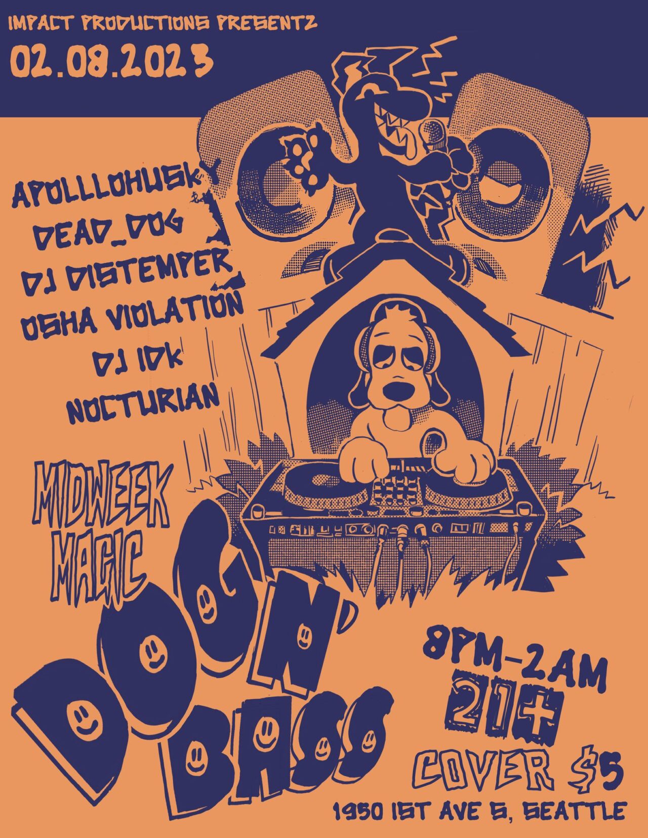DOG N' BASS POSTER FLYER BY DJ Distemper