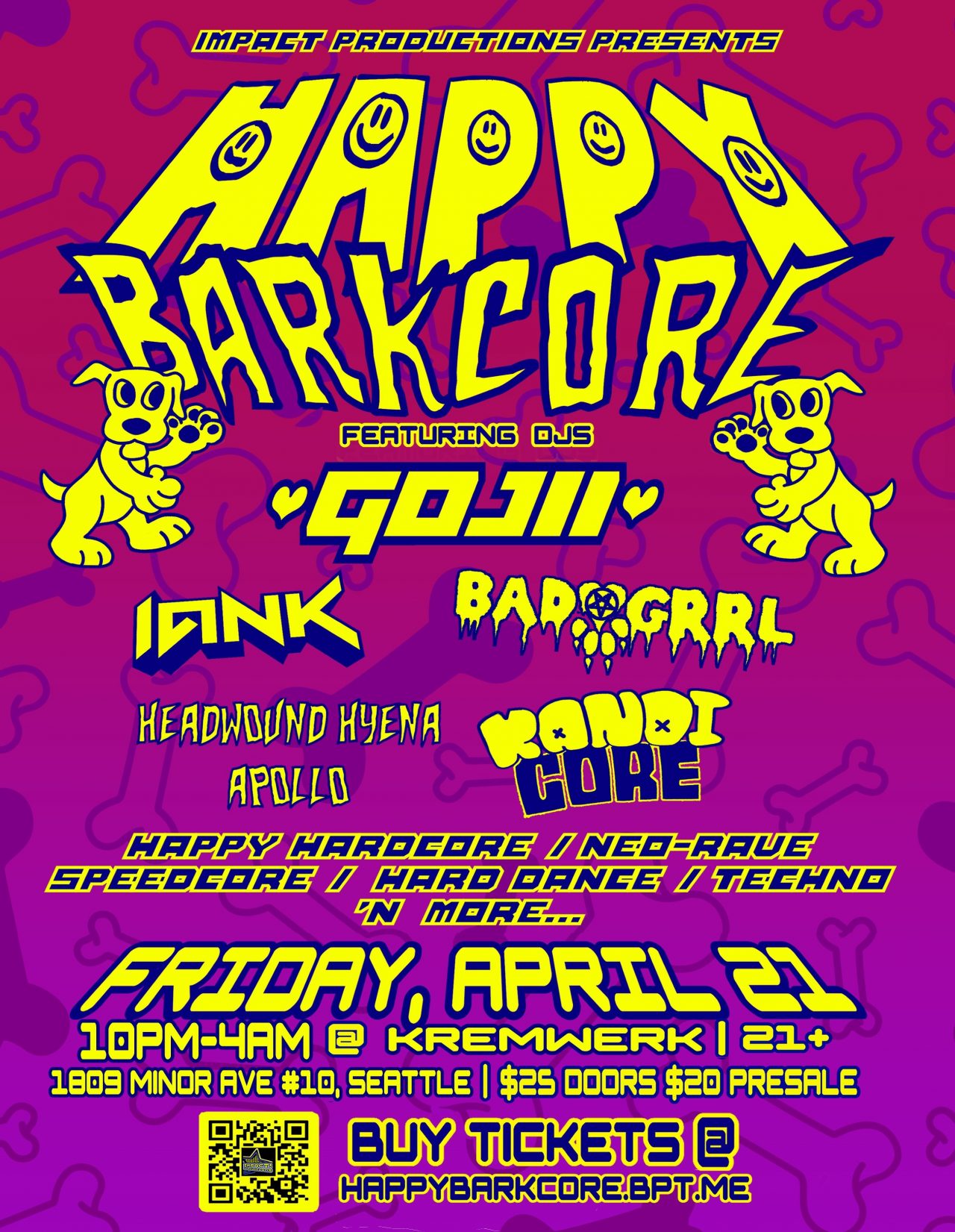 HAPPY BARKCORE POSTER FLYER