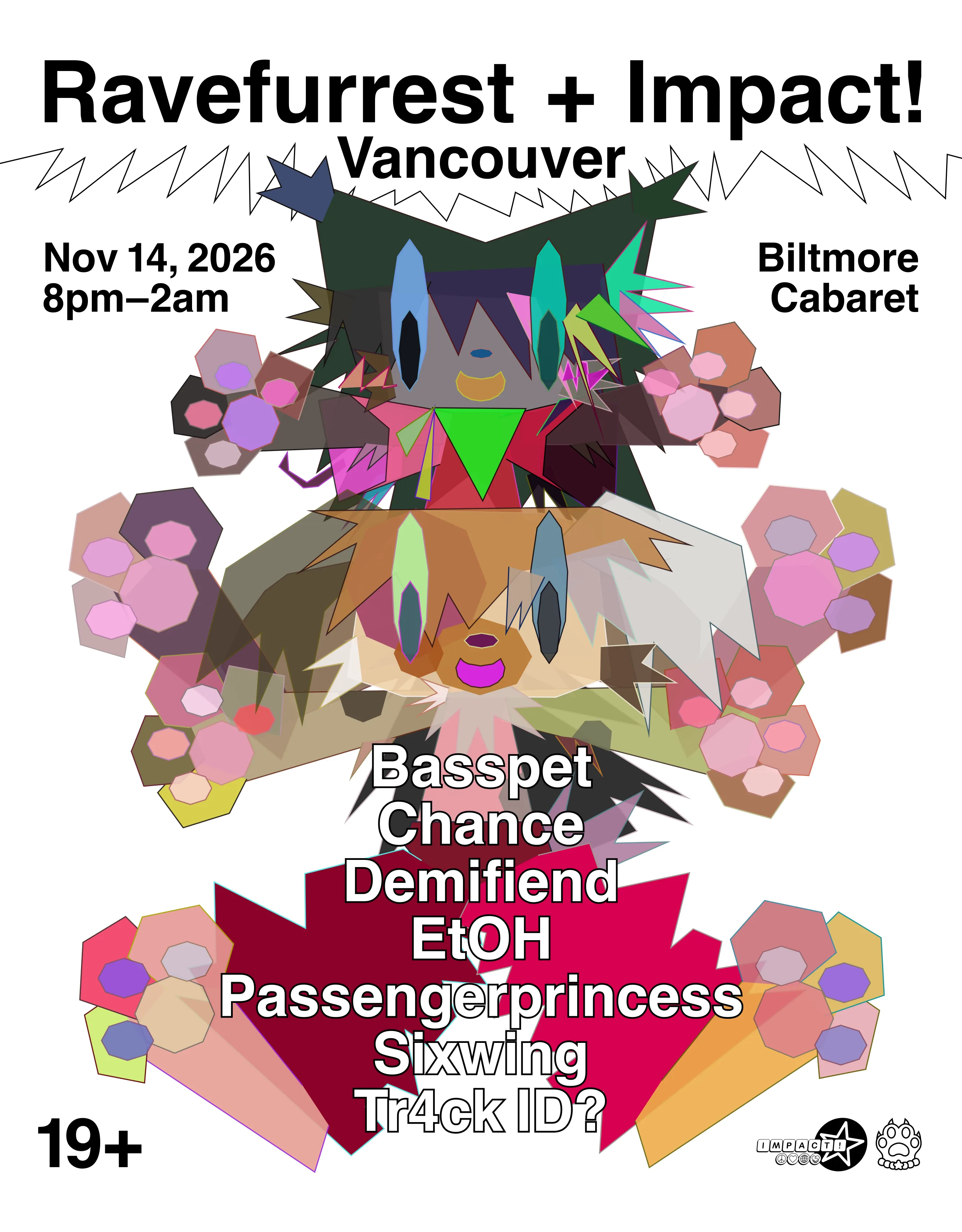 Ravefurrest x Impact! Vancouver — official Impact! Foundation event poster